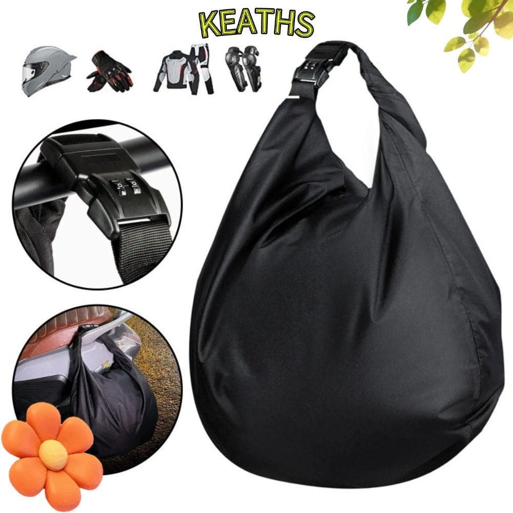KEATHS กระเป๋าอุปกรณ์มอเตอร์ไซค์, หัวเข็มขัดประกันความจุขนาดใหญ่กระเป๋าหมวกกันน็อคมอเตอร์ไซค์, ล็อครวมกันแบบพกพาป้องกันการโจรกรรมกันน้ําขี่จักรยานกระเป๋าเดินทาง