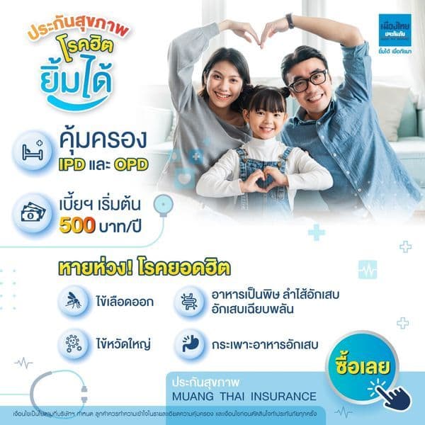 [E-voucher] เมืองไทยประกันภัย ประกันสุขภาพ โรคฮิตยิ้มได้ (Health Insurance)