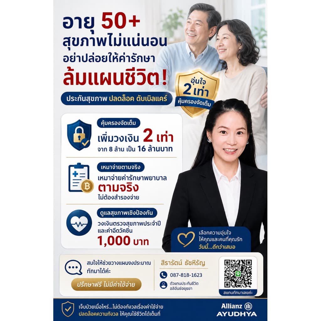ประกันสุขภาพอลิอันซ์อยุธยา-ปลดล็อคดับเบิลแคร์